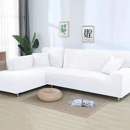 Bankhoes Hoekbank Stretch Fluweel Antislip Beschermhoes