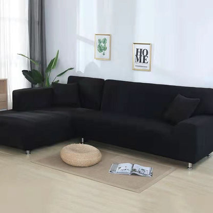 Bankhoes Hoekbank Stretch Fluweel Antislip Beschermhoes