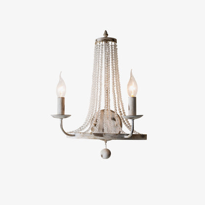 Vintage Landelijke Kaarsen Kristallen Wandlamp