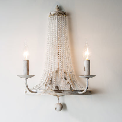 Vintage Landelijke Kaarsen Kristallen Wandlamp