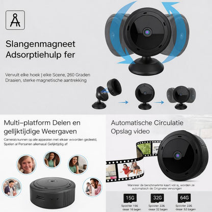 Beveiligingscamera Mini Draadloos Binnen Camera Nachtzicht