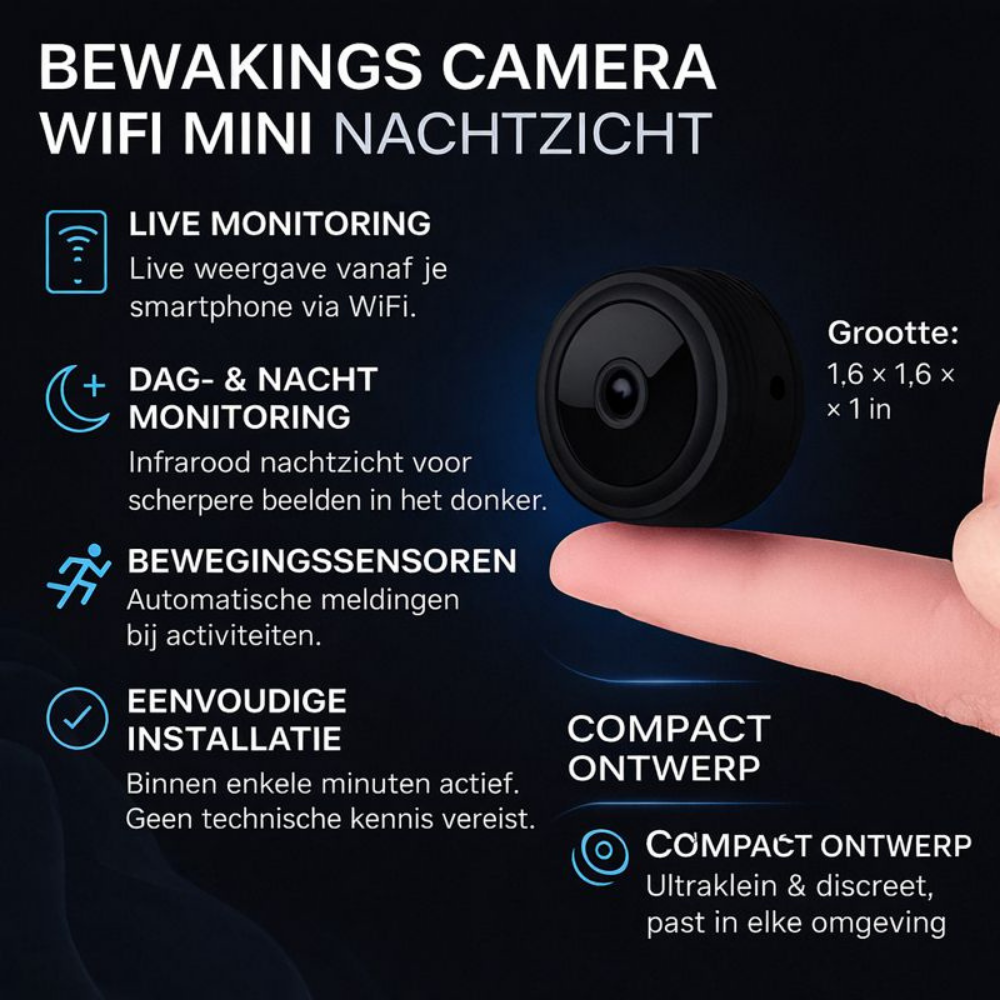 Beveiligingscamera Mini Wifi Nachtzicht Draadloze Bewaking