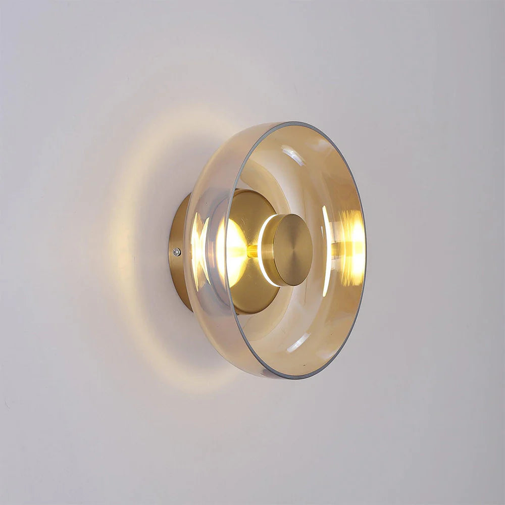 Moderne Duidelijk Ronde LED Glazen Wandlamp