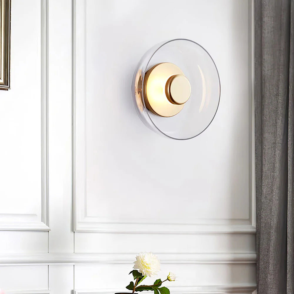 Moderne Duidelijk Ronde LED Glazen Wandlamp