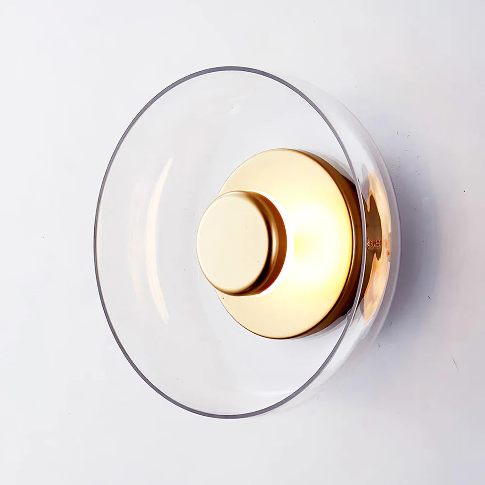 Moderne Duidelijk Ronde LED Glazen Wandlamp