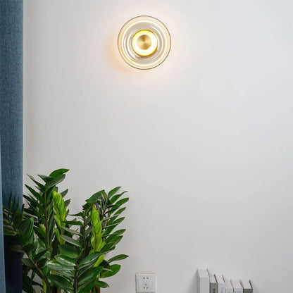 Moderne Duidelijk Ronde LED Glazen Wandlamp