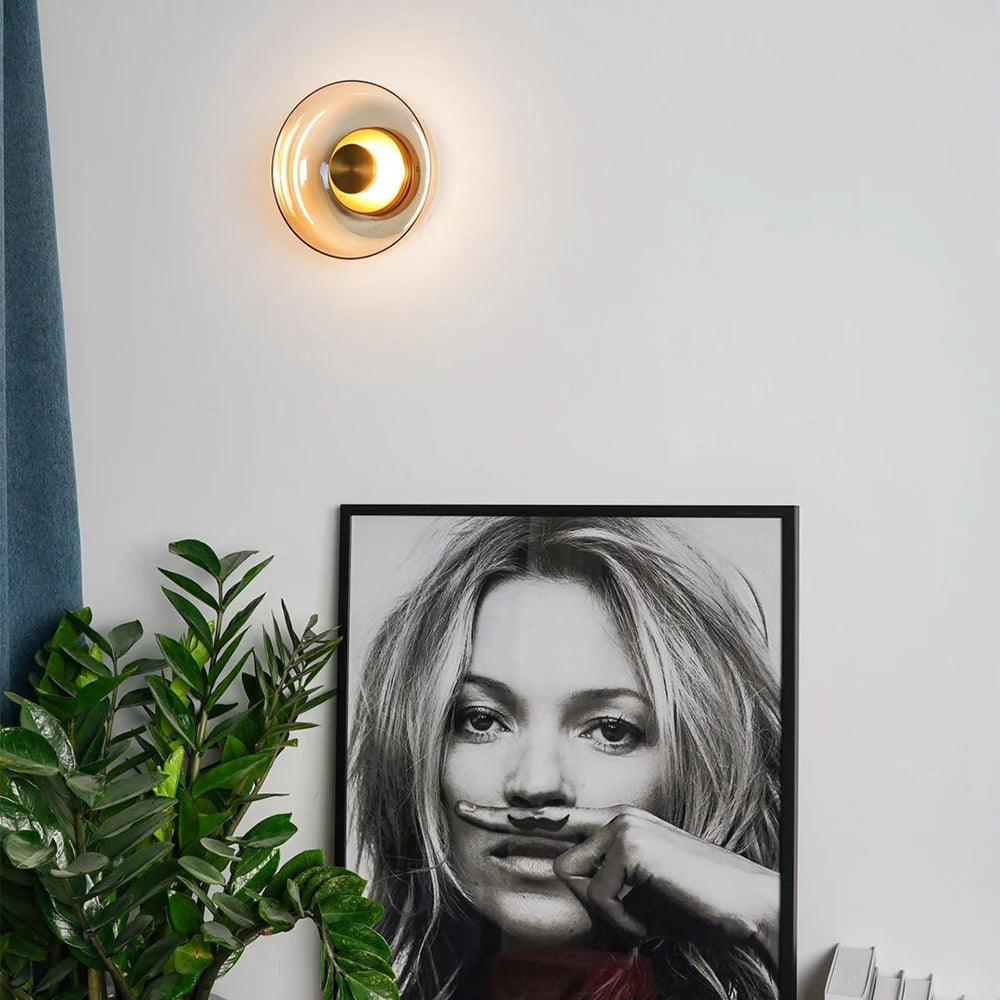 Moderne Duidelijk Ronde LED Glazen Wandlamp