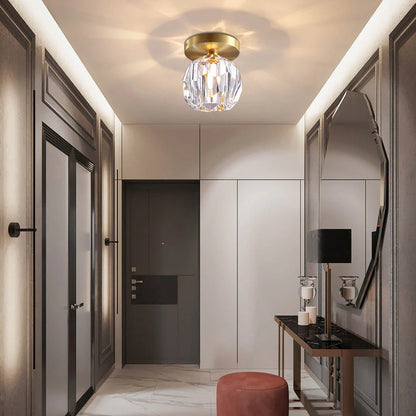 Kristal Enkele Bol Flush Mount Plafondlamp