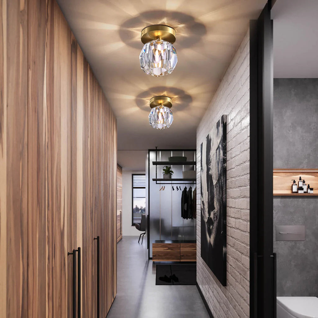 Kristal Enkele Bol Flush Mount Plafondlamp
