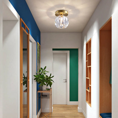 Kristal Enkele Bol Flush Mount Plafondlamp
