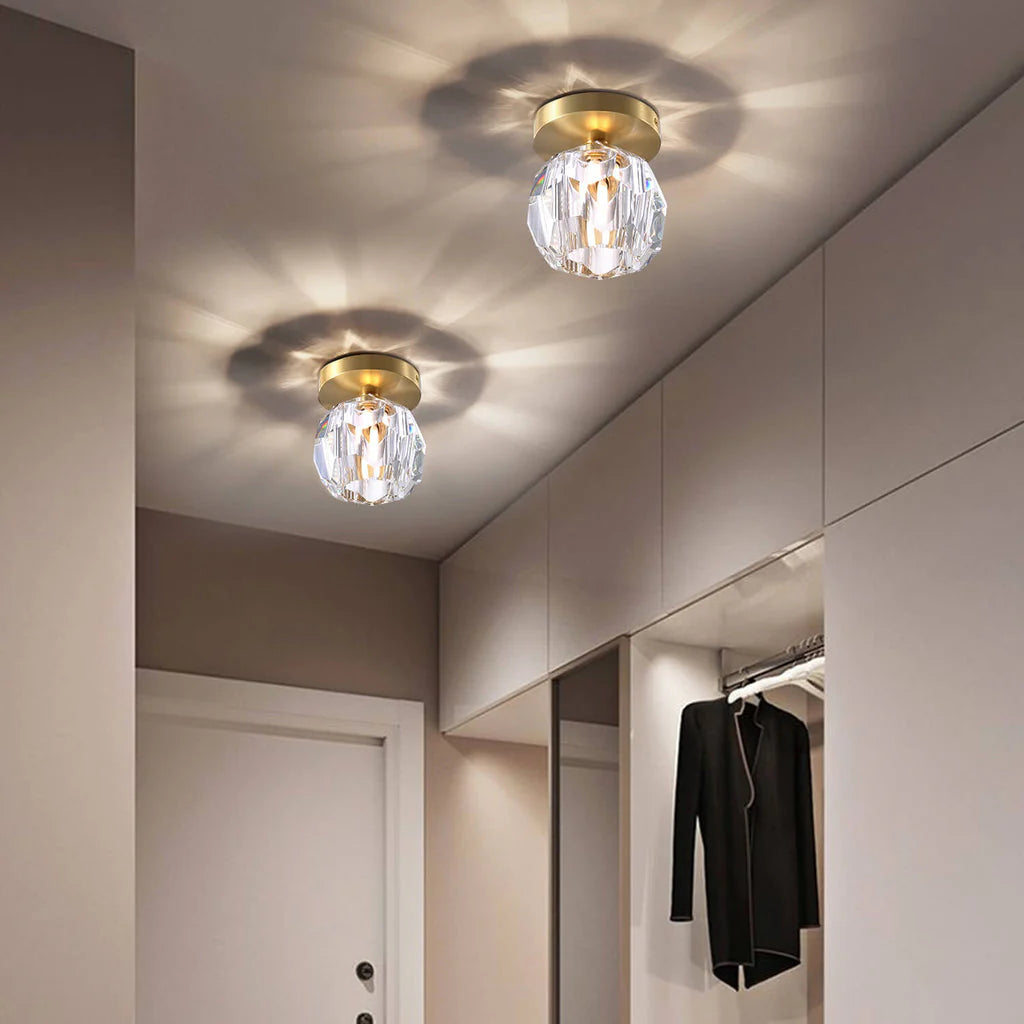 Kristal Enkele Bol Flush Mount Plafondlamp