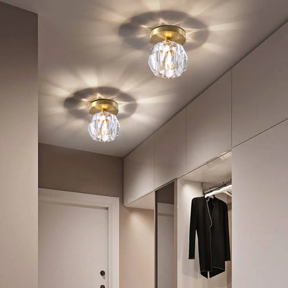 Kristal Enkele Bol Flush Mount Plafondlamp