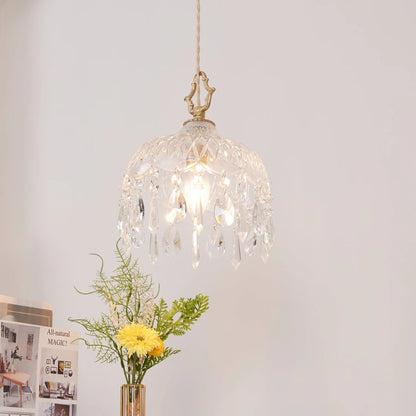Celestial Glow Retro Messing Glazen Hanglamp