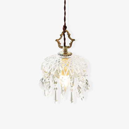 Celestial Glow Retro Messing Glazen Hanglamp