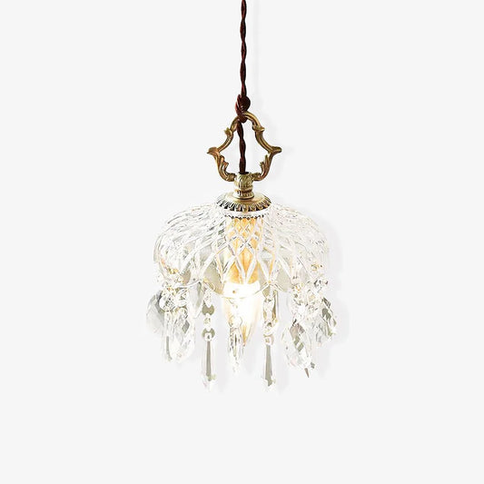Celestial Glow Retro Messing Glazen Hanglamp