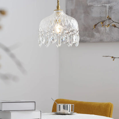 Celestial Glow Retro Messing Glazen Hanglamp