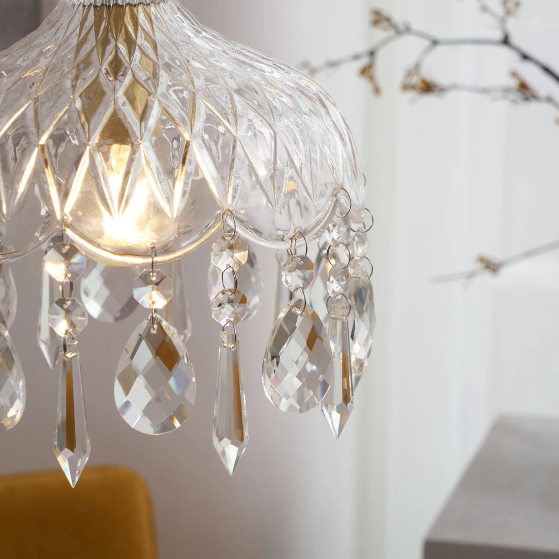 Celestial Glow Retro Messing Glazen Hanglamp