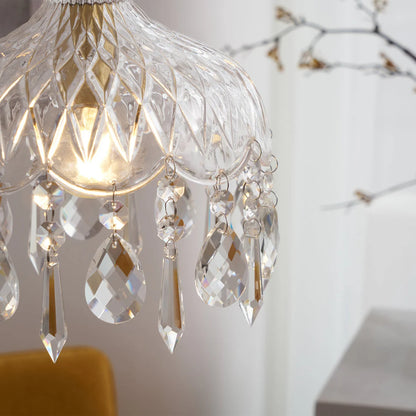 Celestial Glow Retro Messing Glazen Hanglamp