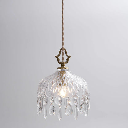 Celestial Glow Retro Messing Glazen Hanglamp