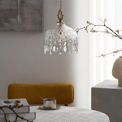 Celestial Glow Retro Messing Glazen Hanglamp