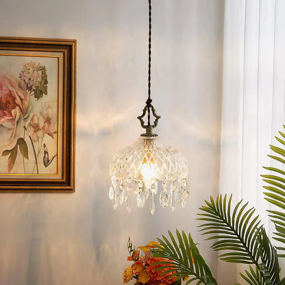 Celestial Glow Retro Messing Glazen Hanglamp