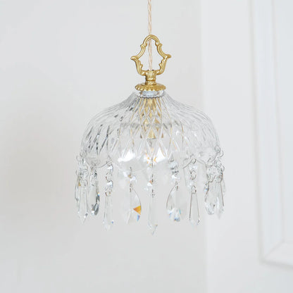 Celestial Glow Retro Messing Glazen Hanglamp