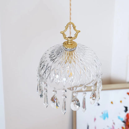 Celestial Glow Retro Messing Glazen Hanglamp