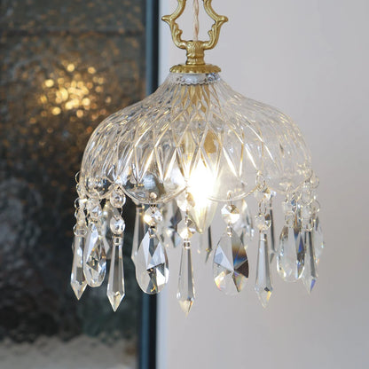 Celestial Glow Retro Messing Glazen Hanglamp