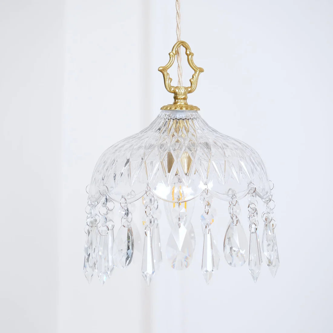 Celestial Glow Retro Messing Glazen Hanglamp