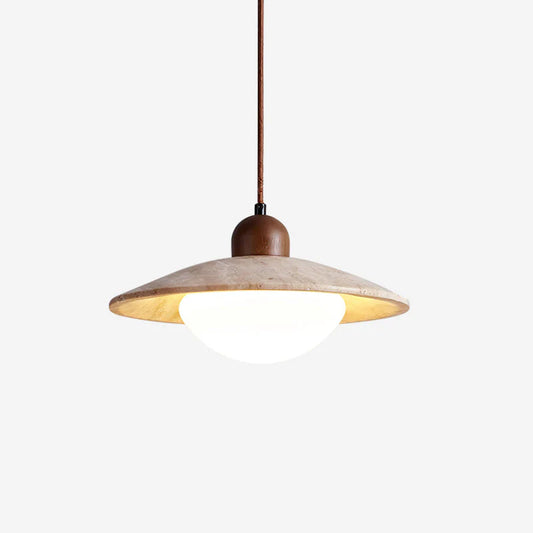Rustieke Charme Travertin & Glas Hanglamp