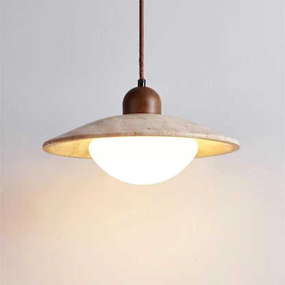 Rustieke Charme Travertin & Glas Hanglamp
