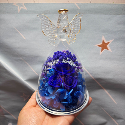 Cadeau Glazen Stolp Eeuwige Roos Engel Decoratie