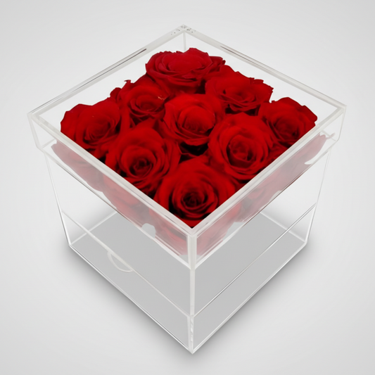 Cadeau Bloemenbox Acryl Luxe Lang Houdbare Rozen Decoratie