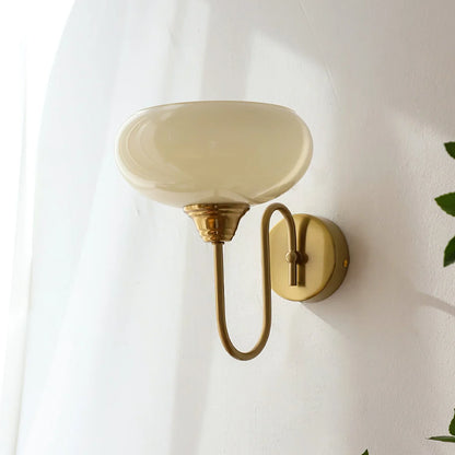 Bauhaus Gebogen Glazen Wandlamp