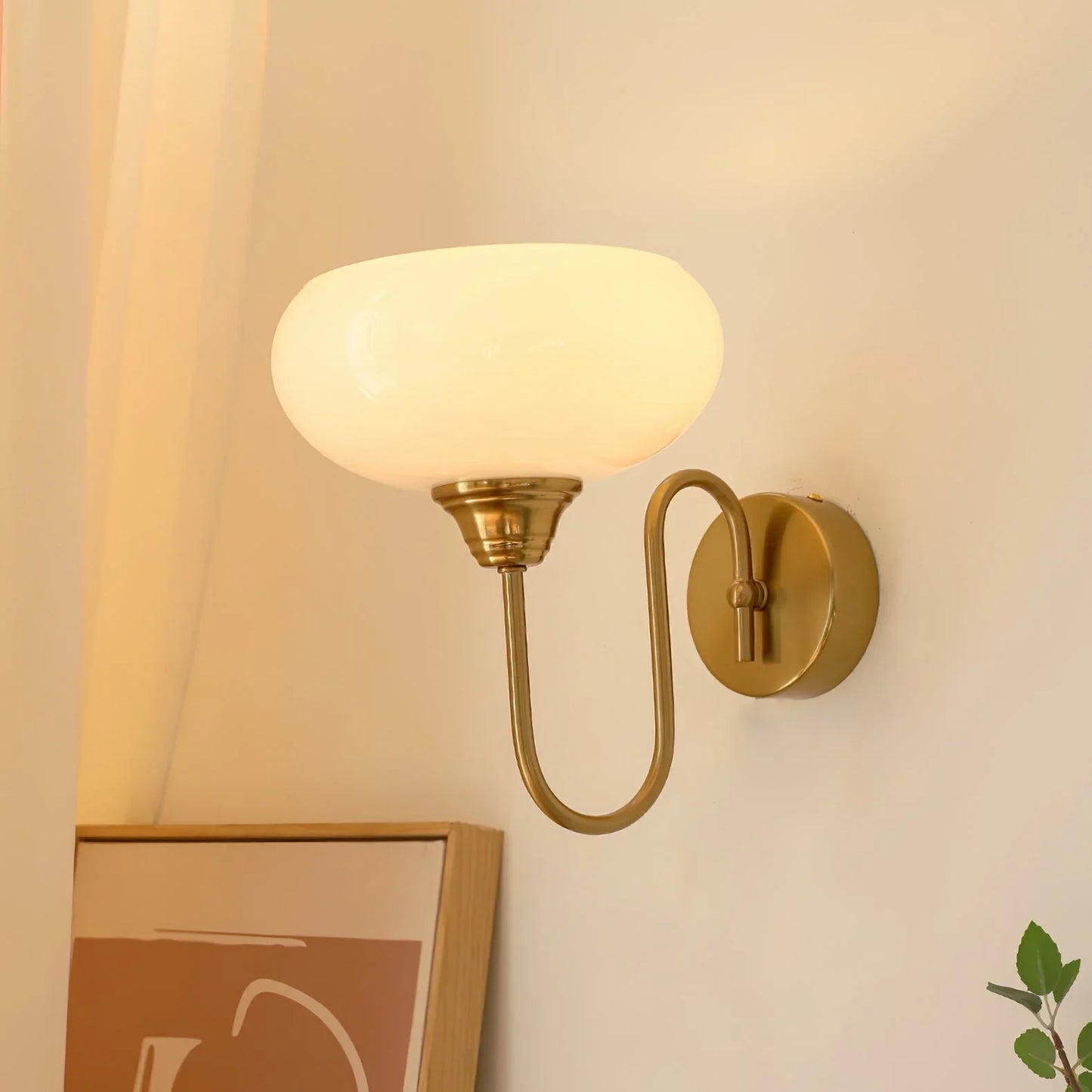 Bauhaus Gebogen Glazen Wandlamp