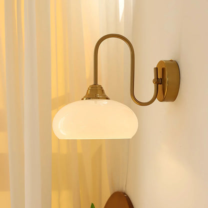 Bauhaus Gebogen Glazen Wandlamp
