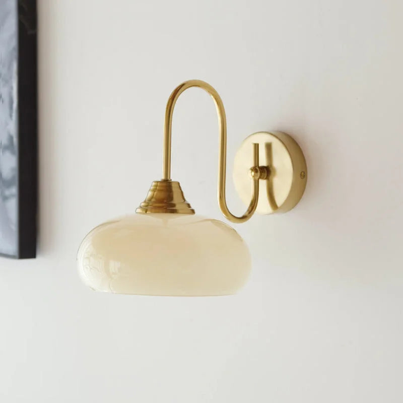 Bauhaus Gebogen Glazen Wandlamp
