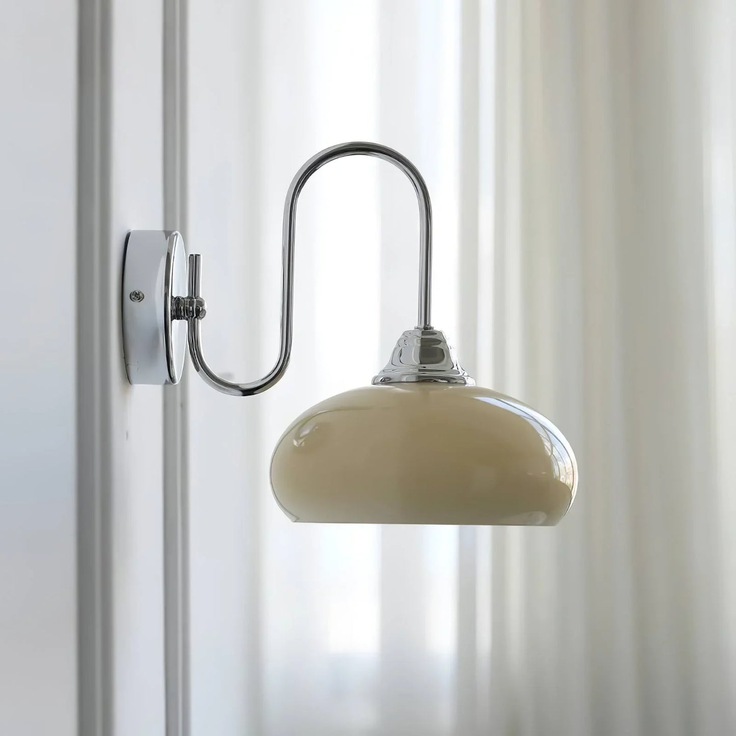 Bauhaus Gebogen Glazen Wandlamp
