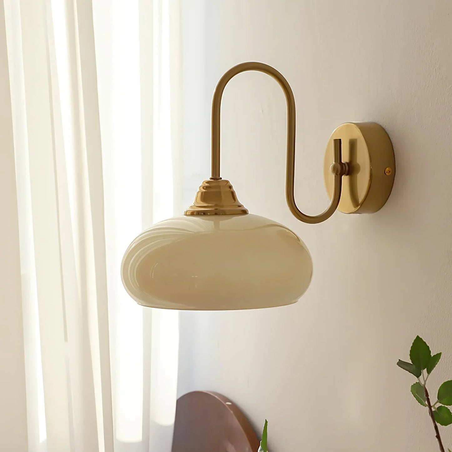 Bauhaus Gebogen Glazen Wandlamp