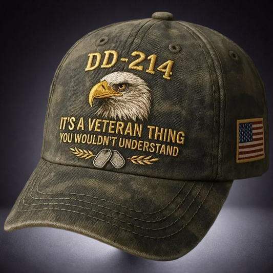 Cap Veteran Vintage Geborduurd Katoen Militaire Stijl