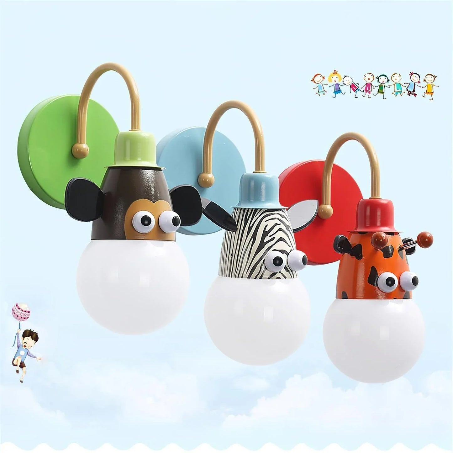 Cartoon Dieren Wandlamp – Speels Licht voor Kinderkamers