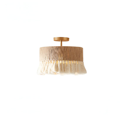 Boho Vintage Hennep Touw Tassel Kroonluchter