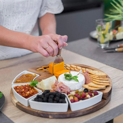 Kaasplank Charcuterie Set Acaciahout Messen Schalen Presentatie