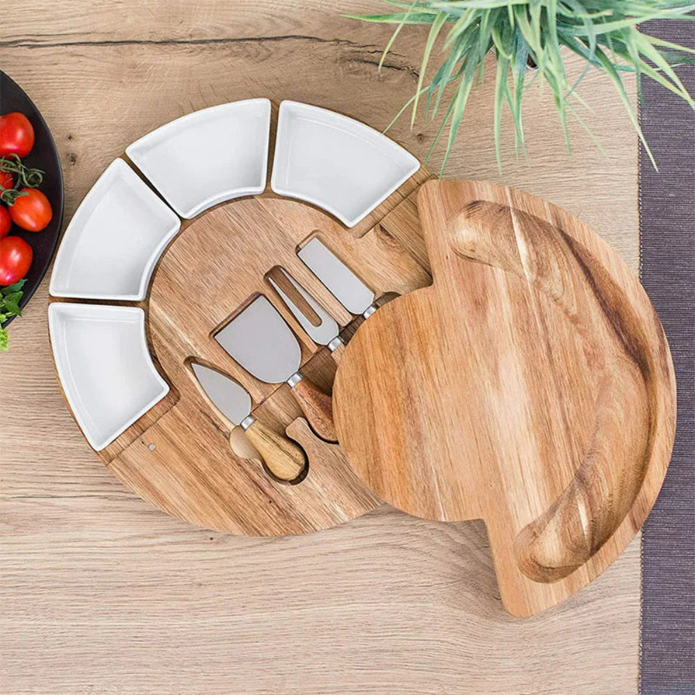 Kaasplank Charcuterie Set Acaciahout Messen Schalen Presentatie