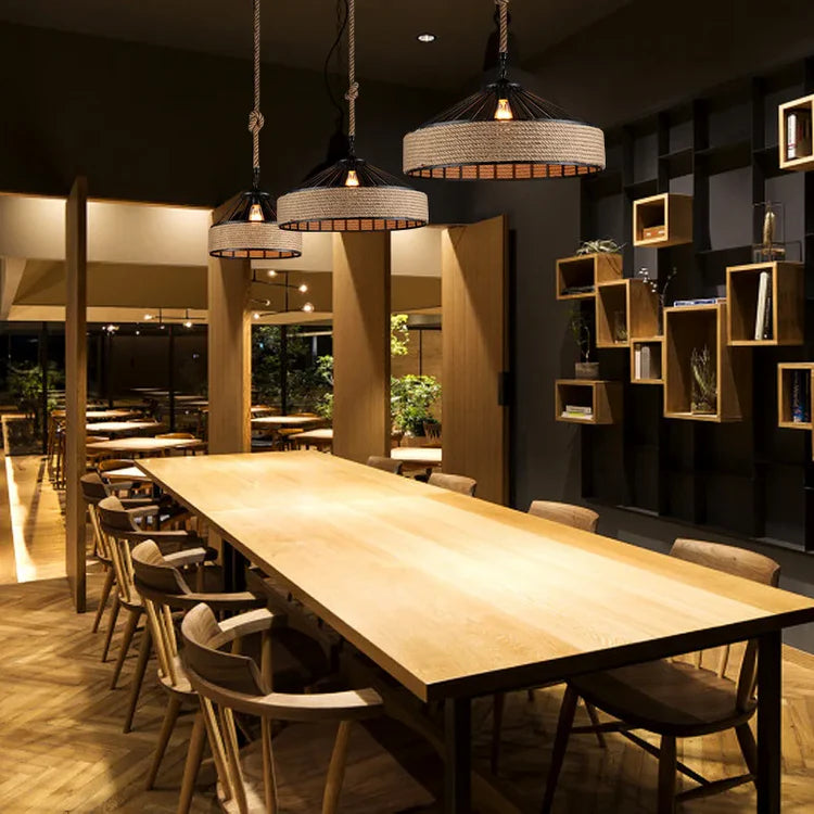 Klassieke Industriële Hennep Touw Hanglamp