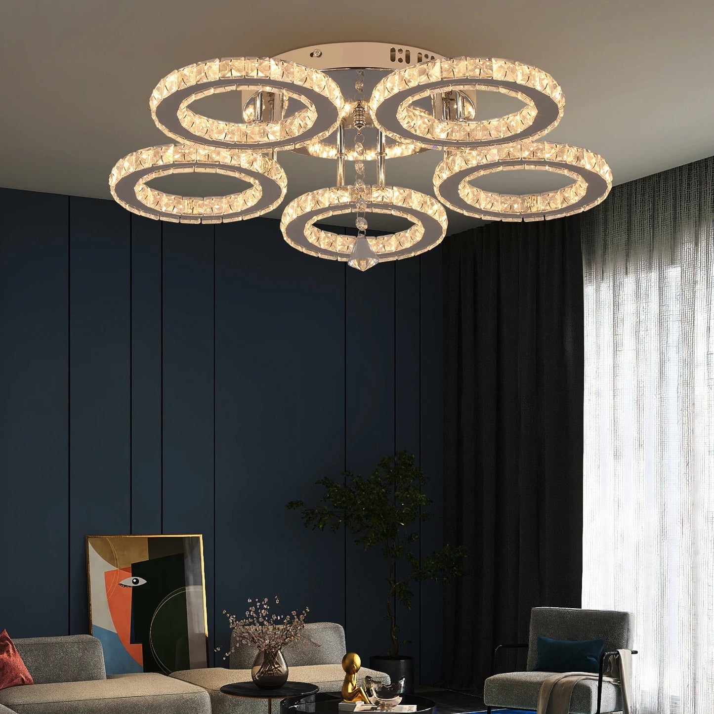 Luxe Kristallen Afstandsbediening Plafondlamp