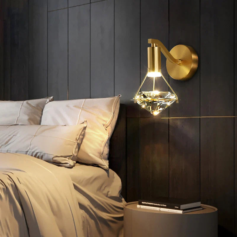 Kristallen Diamant Wandlamp – Luxe in Stralende Stijl