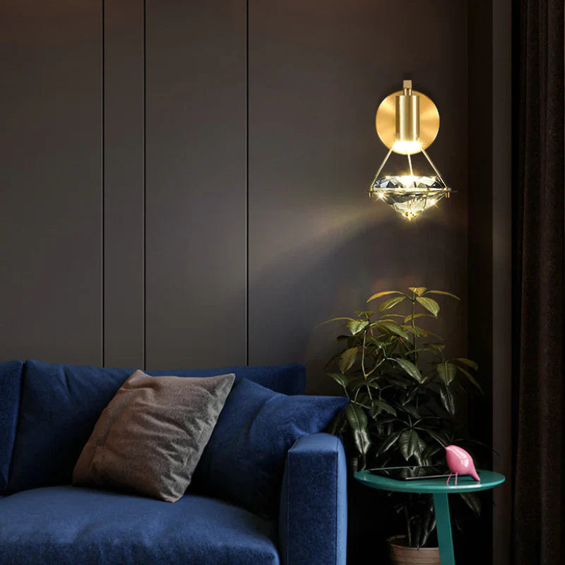 Kristallen Diamant Wandlamp – Luxe in Stralende Stijl
