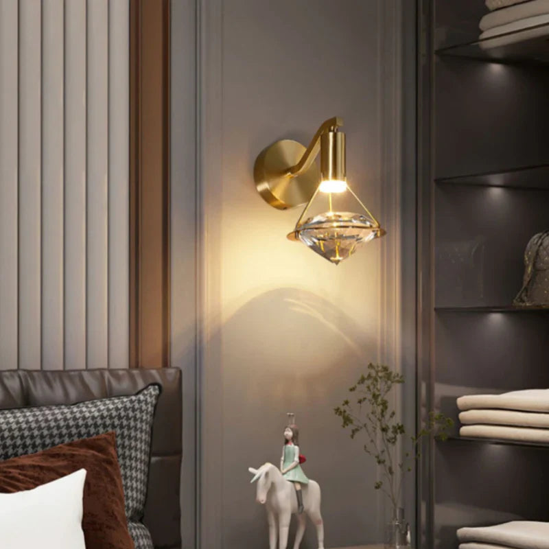 Kristallen Diamant Wandlamp – Luxe in Stralende Stijl