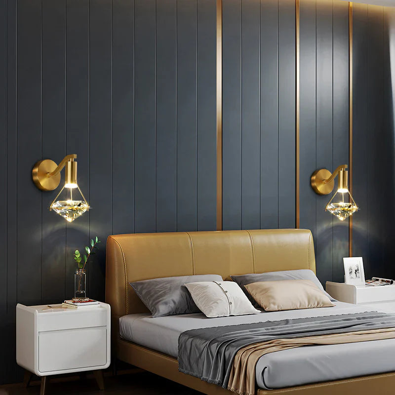 Kristallen Diamant Wandlamp – Luxe in Stralende Stijl